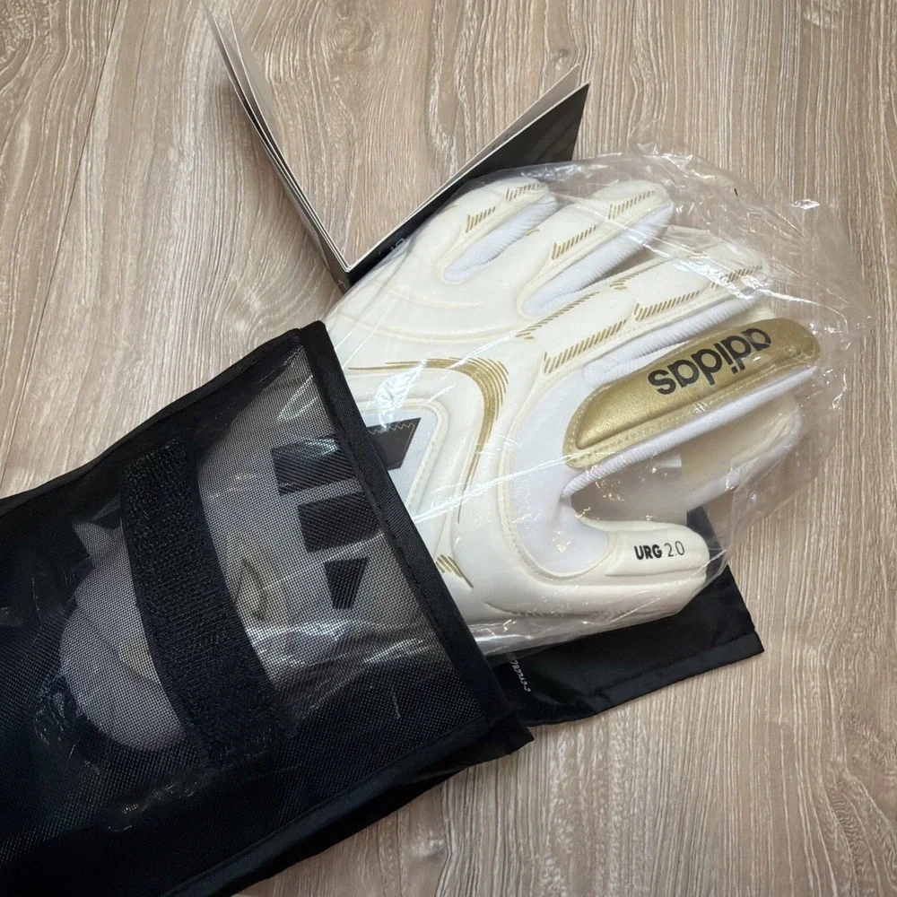 Adidas Copa GL Pro Goalkeeper White Gold Soccer Gloves JZ5793 Size 5